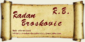 Radan Brošković vizit kartica